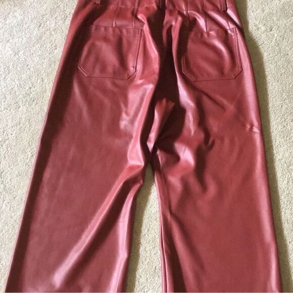 NWOT MAEVE by Anthropologie Colette Wide Leg Faux Leather Cropped Pants - Picture 6 of 10